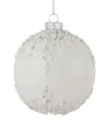 Northern Lights Dnu Unprofitable Northlight 4in White And Silver Sequins Christmas Glass Ball Ornament In White