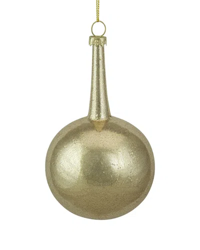 NORTHERN LIGHTS DNU UNPROFITABLE NORTHLIGHT 5.5IN GOLD GLITTER TEARDROP BALL GLASS CHRISTMAS ORNAMENT