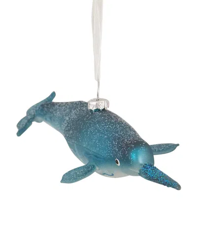 NORTHERN LIGHTS DNU UNPROFITABLE NORTHLIGHT 7.5IN BLUE GLASS PIPEFISH CHRISTMAS ORNAMENT