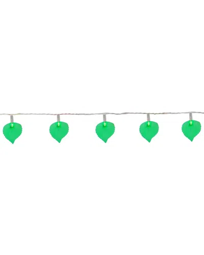 Northern Lights Northlight 10 Battery Operated Leaf Shaped Novelty Christmas Lights - Clear  Wire In Green