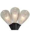 Northern Lights Northlight 10 Count Clear Edison Glass Patio Lights 9ft Black Wire In Black