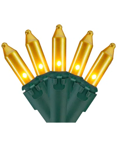 Northern Lights Northlight 100 Count Opaque Gold Mini Christmas Lights - 28.8ft Green Wire