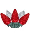 Northern Lights Northlight 100-count Red And Pure White Faceted Led C9 Christmas Lights - 66 Ft Green Wire In Red