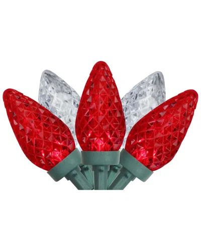 Northern Lights Northlight 100-count Red And Pure White Faceted Led C9 Christmas Lights - 66 Ft Green Wire