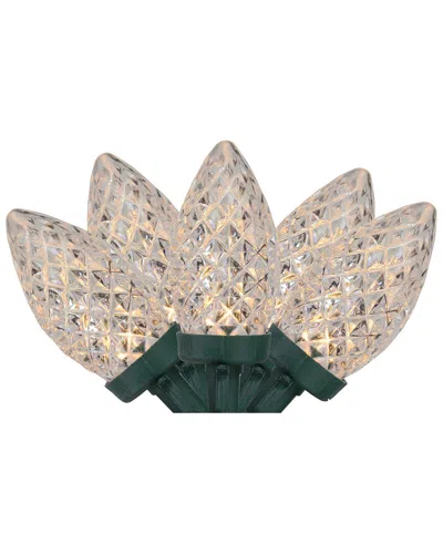NORTHERN LIGHTS NORTHLIGHT 100 WARM WHITE LED FACETED C9 CHRISTMAS LIGHTS - 66 FT GREEN WIRE