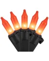 Northern Lights Northlight 100ct Orange Mini Halloween Light Set  20ft Black Wire In Orange