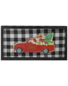 Northern Lights Northlight 16in Black And White Buffalo Plaid Santa Farm Truck Wooden Christmas Plaque In Black