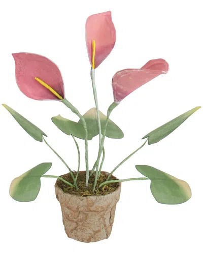 Northern Lights Northlight 19in Pink And Green Decorative Calla Lily Artificial Christmas Plants