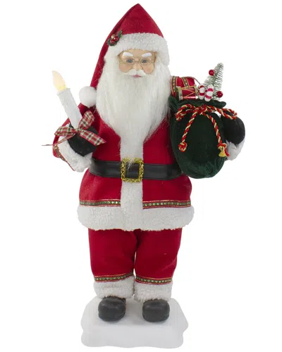 Northern Lights Northlight 24-inanimated Santa Claus With Lighted Candle Musical Christmas  Figure In Red