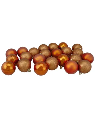 Northern Lights Northlight 24ct Orange Shatterproof 4-finish Christmas Ball Ornaments 2.5in (60mm)