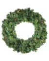 Northern Lights Northlight 24in Pre-lit Canadian Pine Artificial Christmas Wreath - Multi  Lights In Green