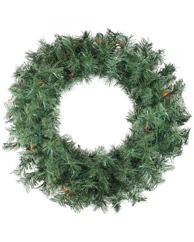 Northern Lights Northlight 24in Pre-lit Minetoba Pine Artificial Christmas Wreath - Multi Lights In Green
