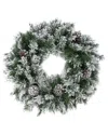 Northern Lights Northlight 24in Snowy Flocked Angel Pine With Pine Cones Artificial Christmas  Wreath - Unlit In Green
