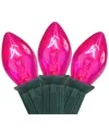 Northern Lights Northlight 25-count Pink C7 Christmas Light Set 24ft Green Wire In Pink