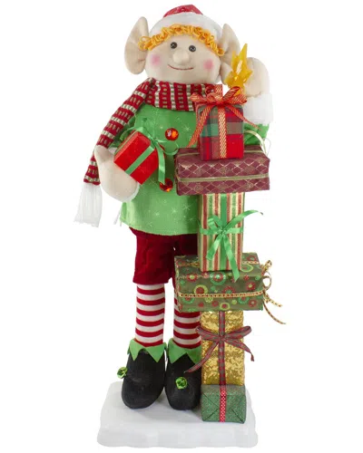 Northern Lights Northlight 30-insantafts Little Animated Elf With Lighted Star Musical  Christmas Figure In Red