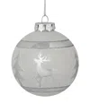Northern Lights Northlight 3.5in White And Silver Glass Christmas Ball Ornament In White