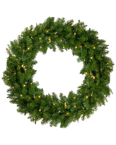 Northern Lights Northlight 36 Pre-lit Northern Pine Artificial Christmas Wreath - Warm Clear  Led Lights In Green