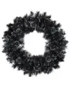Northern Lights Northlight 36in Battery Operated Black Bristle Artificial Christmas Wreath  Warm White Led Lights In Black
