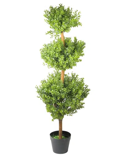Northern Lights Northlight 3.75ft Potted Two-tone Murraya Artificial Triple Ball Topiary  Christmas Tree - Unlit In Black