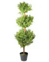 Northern Lights Northlight 3.75ft Potted Two-tone Murraya Artificial Triple Ball Topiary  Christmas Tree - Unlit In Black