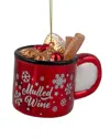 Northern Lights Northlight 3.75in Mulled Wine Glass Christmas Ornament In Red