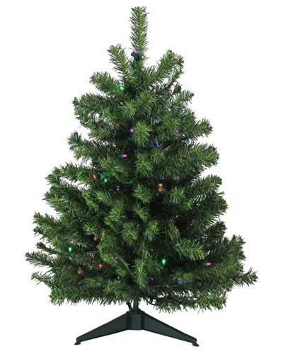 Northern Lights Northlight 3ft Pre-lit Full Canadian Pine Artificial Christmas Tree - Multicolor Led Lights In Green