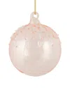 NORTHERN LIGHTS NORTHLIGHT 3IN PINK IRIDESCENT GLASS CHRISTMAS BALL ORNAMENT