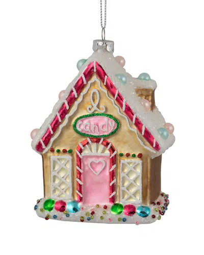 Northern Lights Northlight 4.5in Glittered Gingerbread House Glass Christmas Ornament In Brown