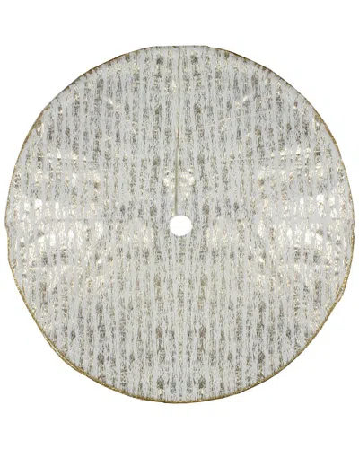 Northern Lights Northlight 48in Ivory And Gold Wood Grain Pattern Christmas Tree Skirt In Gray