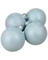 Northern Lights Northlight 4ct Matte And Frosted White Glass Hanging Christmas Ball Ornaments 3.25in (80mm) In Blue