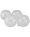 Northern Lights Northlight 4ct Clear Glass Ball Christmas Ornaments 4in