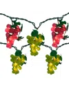 Northern Lights Northlight 5-count Red And Green Grape Cluster String Light Set 8ft Brown Wire In Red