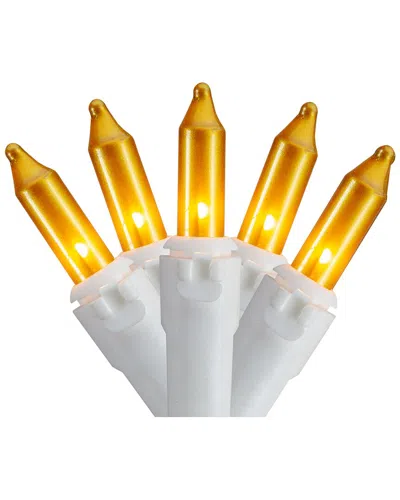 Northern Lights Northlight 50 Count Opaque Gold Mini Christmas Light Set 24.5ft White Wire