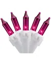 Northern Lights Northlight 100-count Pink Mini Christmas Lights - 20.25ft White Wire In Purple