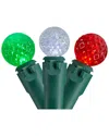 Northern Lights Northlight 50 Count Red Green And White Led G12 Berry Christmas Lights 15.9ft Green Wire In Red