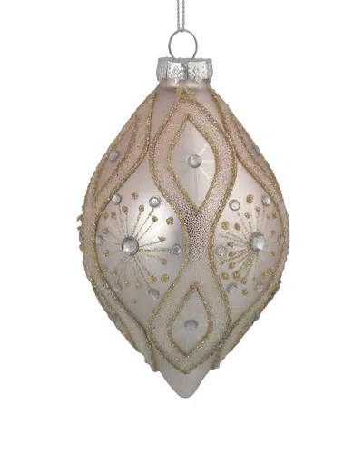 Northern Lights Northlight 5.25in Rose Gold Retro Ombre Glass Christmas Drop Ornament In Pink