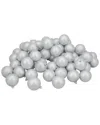 NORTHERN LIGHTS NORTHLIGHT 60CT SILVER SHATTERPROOF MATTE CHRISTMAS BALL ORNAMENTS 2.5IN (60MM)