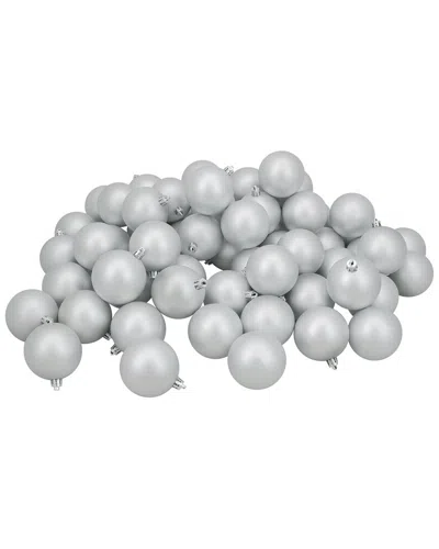Northern Lights Northlight 60ct Silver Shatterproof Matte Christmas Ball Ornaments 2.5in (60mm)