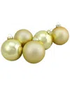 Northern Lights Northlight 6ct Gold 2-finish Glass Ball Christmas Ornaments 3.25in (80mm) In Gold