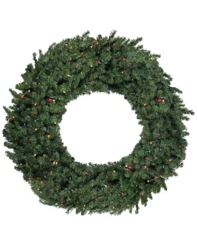 Northern Lights Northlight 6ft Pre-lit Commercial Canadian Pine Artificial Christmas Wreath -  Multi Lights In Green