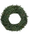 Northern Lights Northlight 6ft Pre-lit Commercial Canadian Pine Artificial Christmas Wreath -  Multi Lights In Green