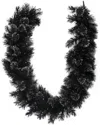 Northern Lights Northlight 6ft X 9 Pre-lit Battery Operated Black Bristle Artificial Christmas Garland - Warm White  In Black