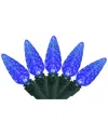 Northern Lights Northlight 70-count Blue Faceted Led C6 Christmas Light Set - 23ft Green Wire In Blue
