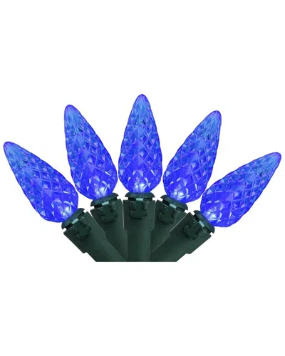 Northern Lights Northlight 70-count Blue Faceted Led C6 Christmas Light Set - 23ft Green Wire