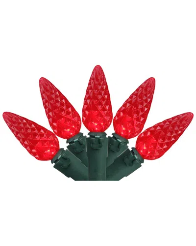 Northern Lights Northlight 70-count Red Led Faceted C6 Christmas Light Set - 23ft Green Wire