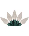 Northern Lights Northlight 70 Warm White Led Faceted C6 Christmas Lights - 23 Ft Green Wire In White