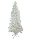 Northern Lights Northlight 7.5ft Pre-lit Slim Flocked Pine Artificial Christmas Tree - Warm White Led Lights In White