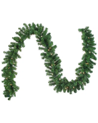 Northern Lights Northlight 9ft X 10in Pre-lit Oak Creek Pine Artificial Christmas Garland -  Clear Dura-lit Lights In Green