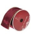 Northern Lights Northlight Dark Red Wired Christmas Craft Ribbon 2.5in X 10 Yards In Red