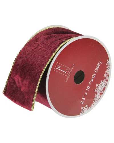 Northern Lights Northlight Dark Red Wired Christmas Craft Ribbon 2.5in X 10 Yards